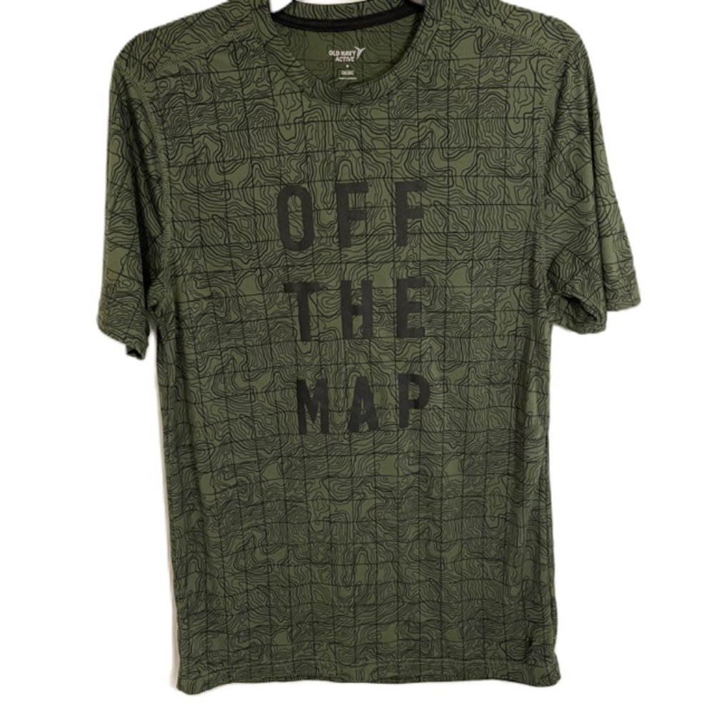 Old Navy Active Go-Dry Medium Men's T-Shirt Green with Black